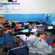 Sleeping conditions at the migrant shelter in Pozzallo are extremely overcrowded.